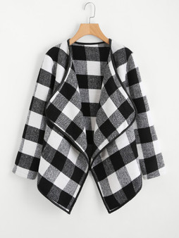 Buffalo Plaid Waterfall Jacket