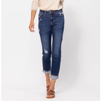 Judy Blue Embroidery Cropped Jeans 