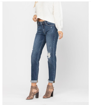 Judy Blue Destroyed Cuff Slim Fit Jeans