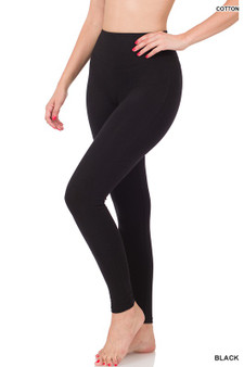 BEST COTTON WIDE WAISTBAND FULL LENGTH LEGGINGS 4 COLORS AVAILABLE