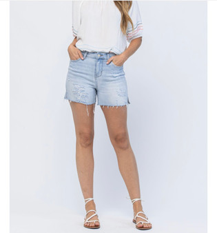 JUDY BLUE HIGH WAIST POCKET CUTOFF SHORTS