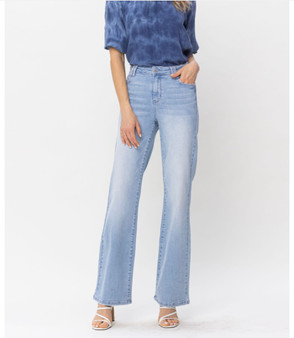 JUDY BLUE PLUS SIZE HIGH WAIST POCKET DETAILS WIDE LEG JEANS