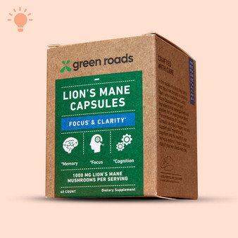 GREEN ROADS WORLD Lion’s Mane Focus & Clarity Mushroom Capsules