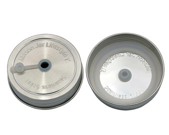 MJL Stainless Steel Straw Hole Tumbler Lids for Mason OR ball Jars 5 Pack