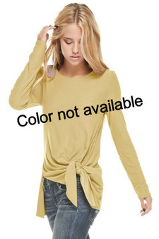 12PM BY MON AMI Long Sleeve Cutting Edge Side Tie Top