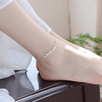 Cute Star Charm Ankle Bracelet Anklet in .925 Sterling Silver