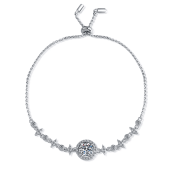 Moissanite Bracelet  With Accents in 925 Sterling Silver