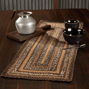VHC Espresso Jute Rectangular Runner 13x36