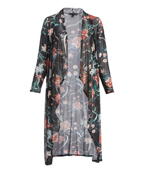 Plus Size Floral Duster Cardigan