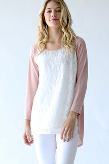 WONDERLAND Lace Raglan Sleeve Top