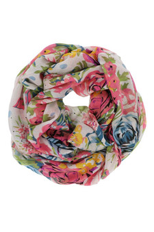 Multi Color Floral Infinity Scarf