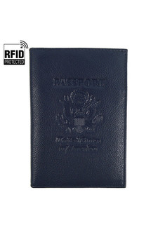 RFID Genuine Leather Eagle Embossed Passport Case in 6 Colors