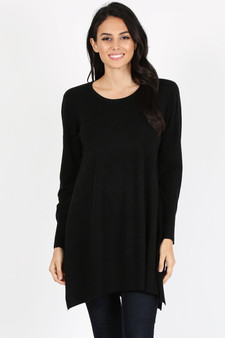 MAZEL Cashmere Blend Long Body Pull On Sweater in 2 Colors