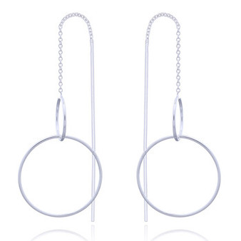 Sterling Silver Threader Earrings With Circles