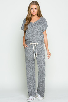 BR STAGE V-Neck Contempary Jumpsuit with Front Tie and Pockets Available in 2 Colors