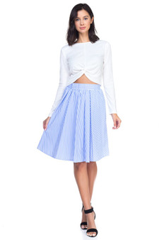 IRIS  Striped A-Line Knee Length Skirt
