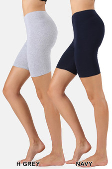 ZENANA PLUS SIZE PREMIUM COTTON ACTIVEWEAR SHORTS 