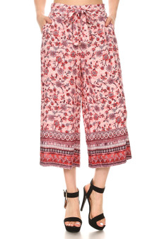 CHANDLY Cropped Palazzo Pants Wide Leg Boho Style