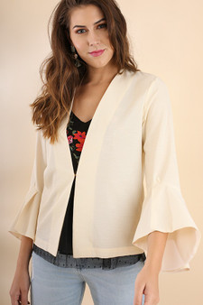 GIGIO Bell Sleeve Light Jacket with Hook & Eye Closure