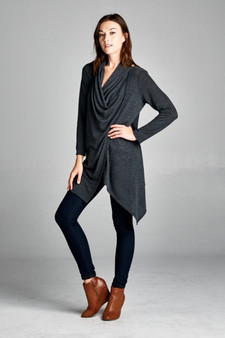 EMERALD Shawl Collar Cardigan With Button Closure