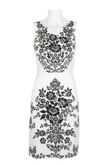 London Times V-Neck Sleeveless Floral Print Dress