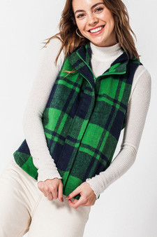 HYFVE BUFFALO PLAID VEST WITH HOOD