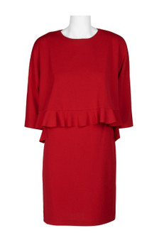 Taylor 3/4 Sleeve Popover Stretch Crepe Dress