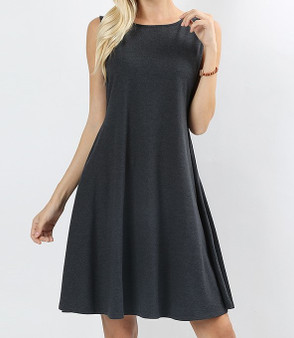 SLEEVELESS CLASSIC A-LINE DRESS AVAILABLE IN 4 COLORS