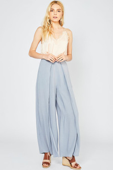ENTRO High Waist Pants Featuring Double Slit Detail On Front