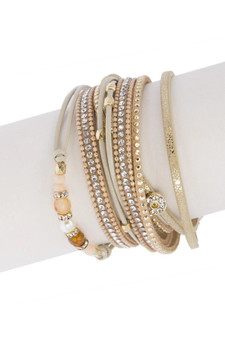 SAACHI Indulgent Beaded Rhinestone Bracelet 