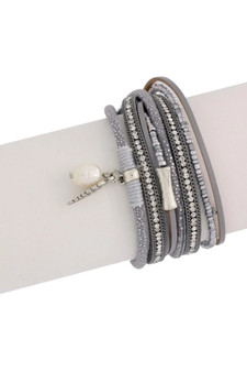 SAACHI Sacramento Gray Wrap Bracelet 