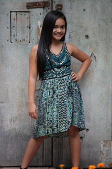 Angie Girls Sleeveless Dress with Metal Embellishments