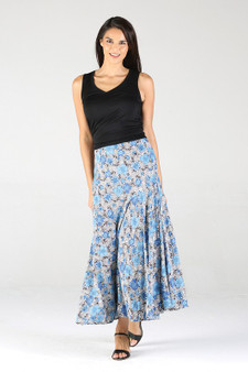 FIT AND FLARE MAXI SKIRT WITH DIAGONIAL CUT