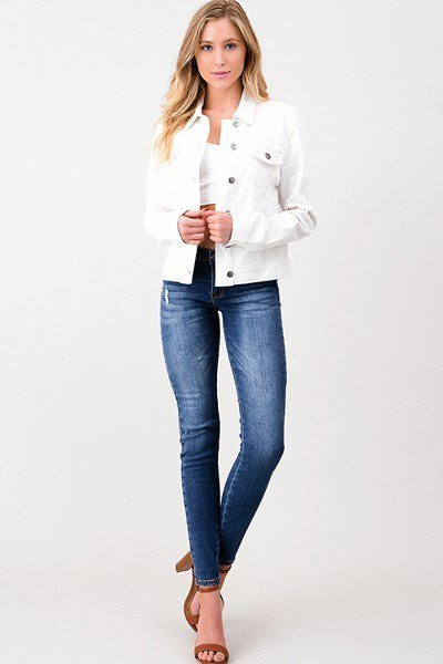 jean jacket with white stars