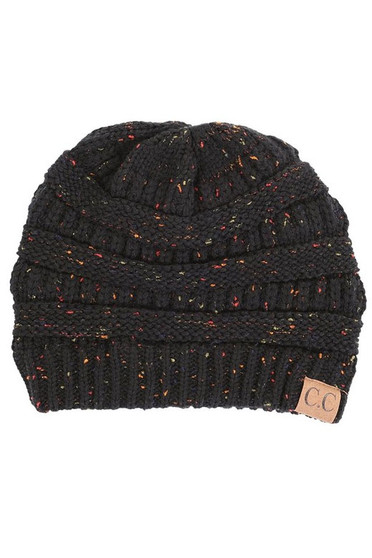 C.C Knitted Weaved Beanie  Black
