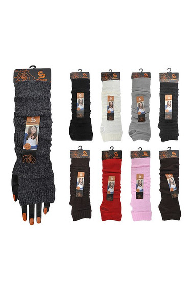 Knit Arm Warmers With Thumb Hole Various Colors
