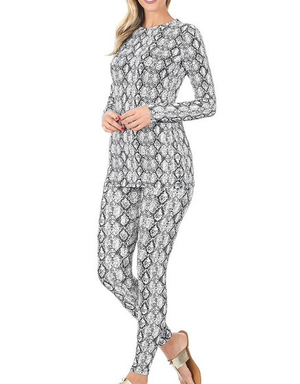 SNAKESKIN BUTTERY SOFT TOP & LEGGINGS SET