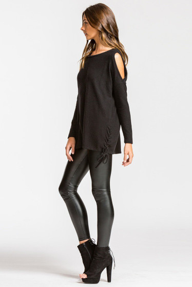 CHERISH Cold Shoulder Sweater