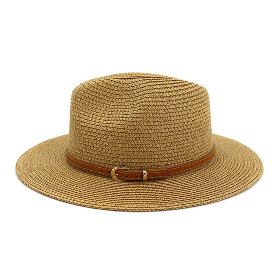 Women's Straw Hat with Buckle Band 2 Colors Available