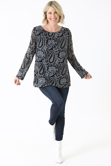 LONG SLEEVE BEADED TOP