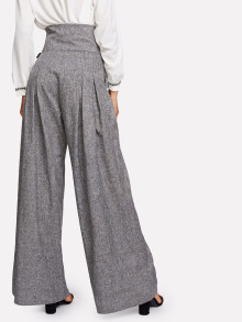 High Waist Box Pleated Palazzo Pants