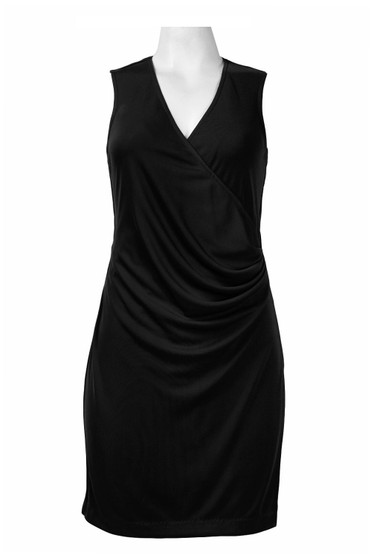 WALTER BAKER SLEEVELESS DRAPED SOLID JERSEY DRESS