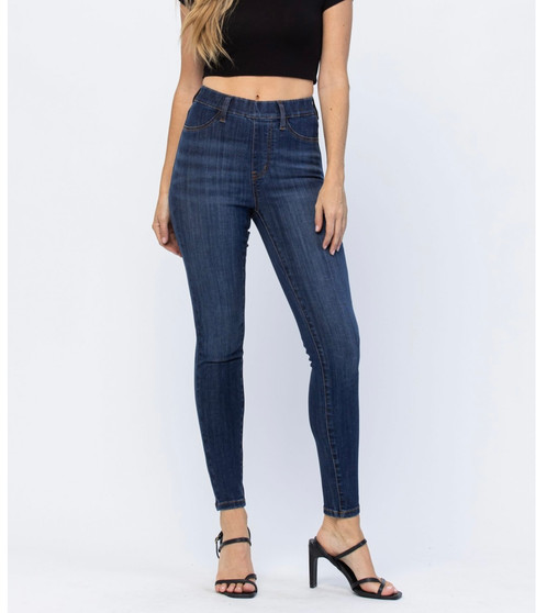 JUDY BLUE High Waist Patch Pocket Pull-On Skinny Jeans