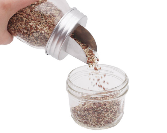 MJL Aluminum Grain Dispenser Lid for Mason and Ball Jars Wide Mouth Set of 2