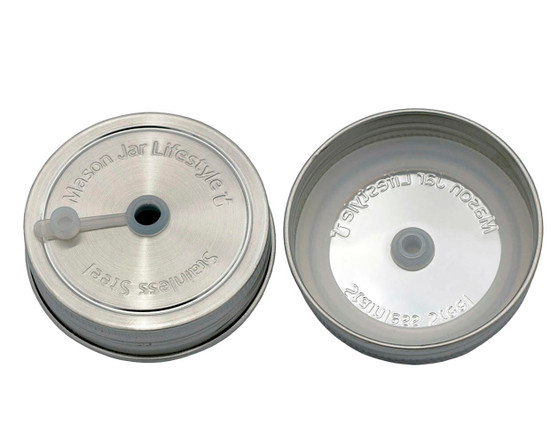 MJL Stainless Steel Straw Hole Tumbler Lids for Mason OR ball Jars 5 Pack