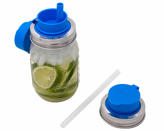 MJL Leak Proof Pop-Up Sippy Straw Lids for Regular Mouth Mason or Ball Jars 3 Color Choices