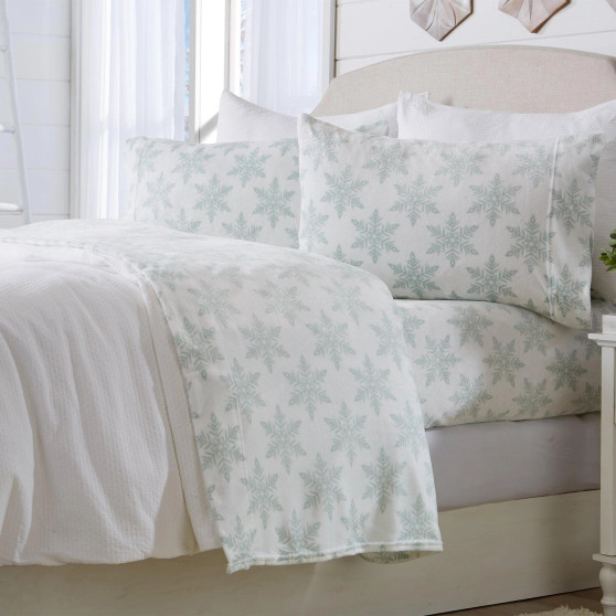 Great Bay Home Printed Plush Sheet - Velvet Luxe-Lodge Collection 4 Piece Set King Size