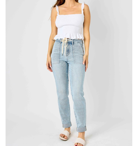 JUDY BLUE PLUS SIZE HIGH WAIST VINTAGE DOUBLE CUFF JOGGER