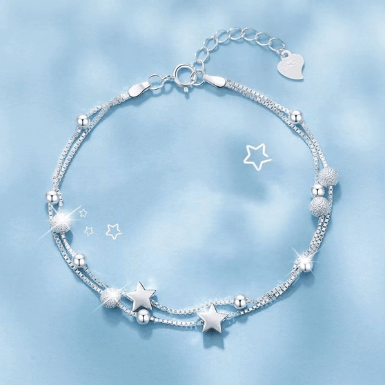 Star Bead Charm Double Layered Bracelet