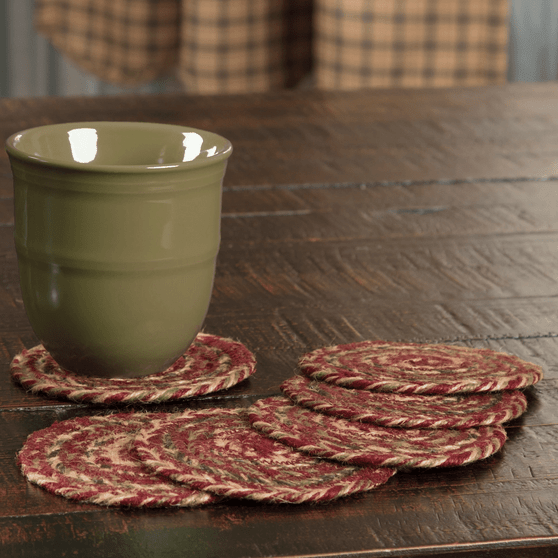 VHC Cider Mill Jute Coaster Set of 6